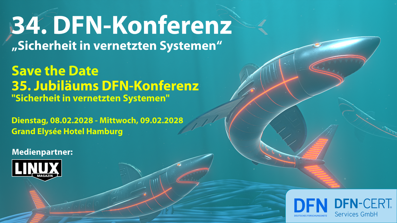 Save the date Jubiläums 35. DFN-Konferenz "Sicherheit in vernetzten Systemen"
